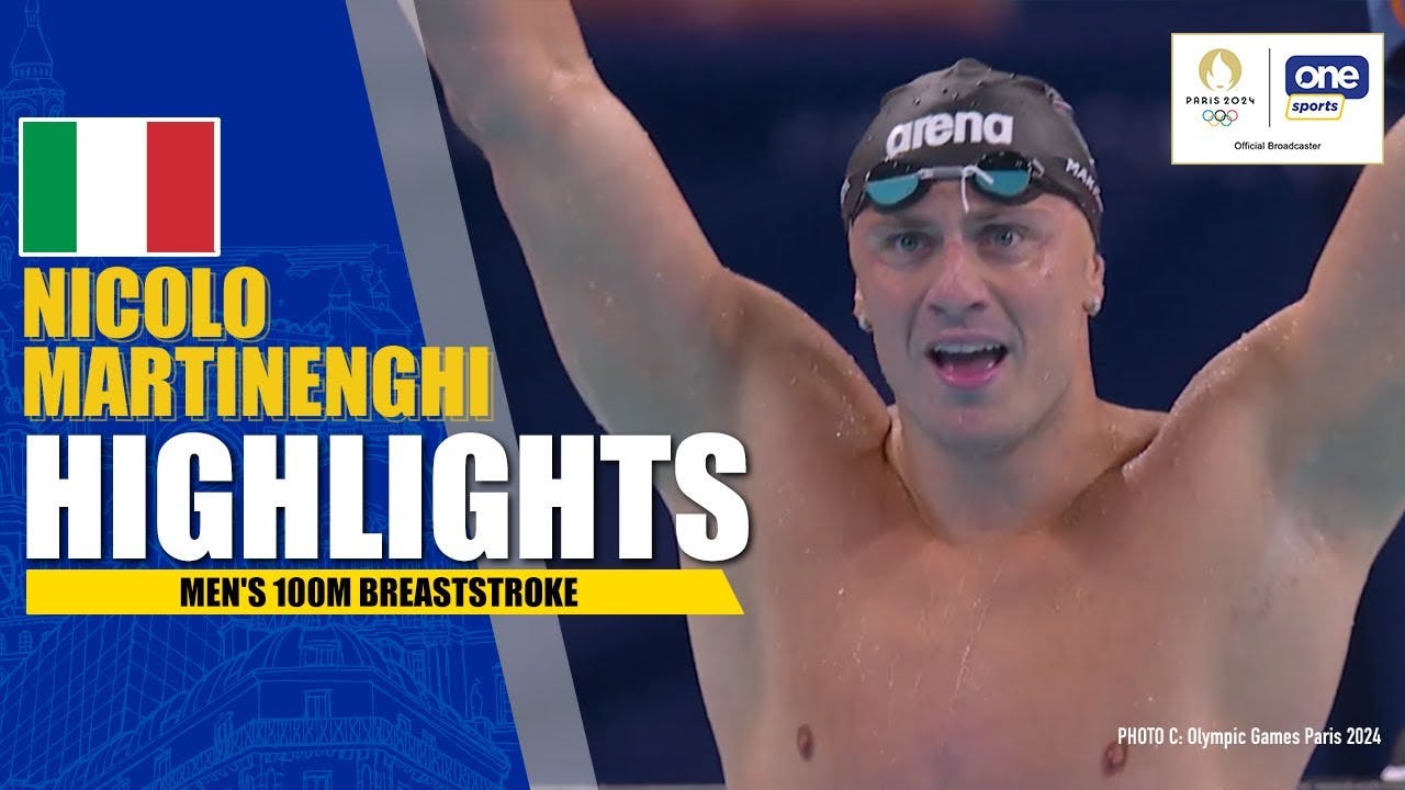 Nicolo Martinenghi WINS GOLD in the 100m breaststroke by .02 | Swimming | Paris 2024 Highlights